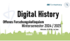 Ankündigungsbild des Forschungskolloquiums Digital History im Wintersemester 2024/2025